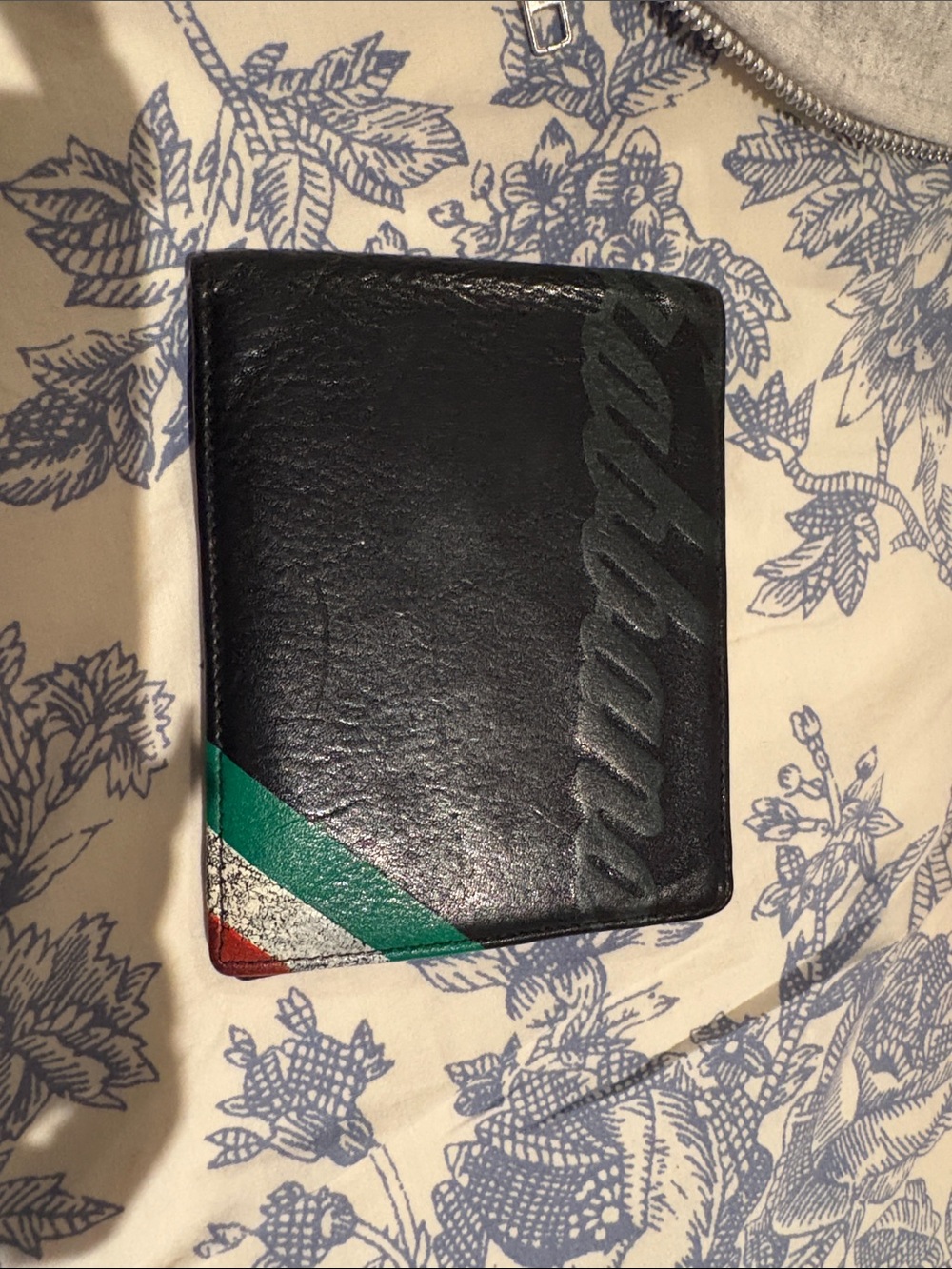 Dolce & Gabbana Black Leather Wallet with Red and Green Trim